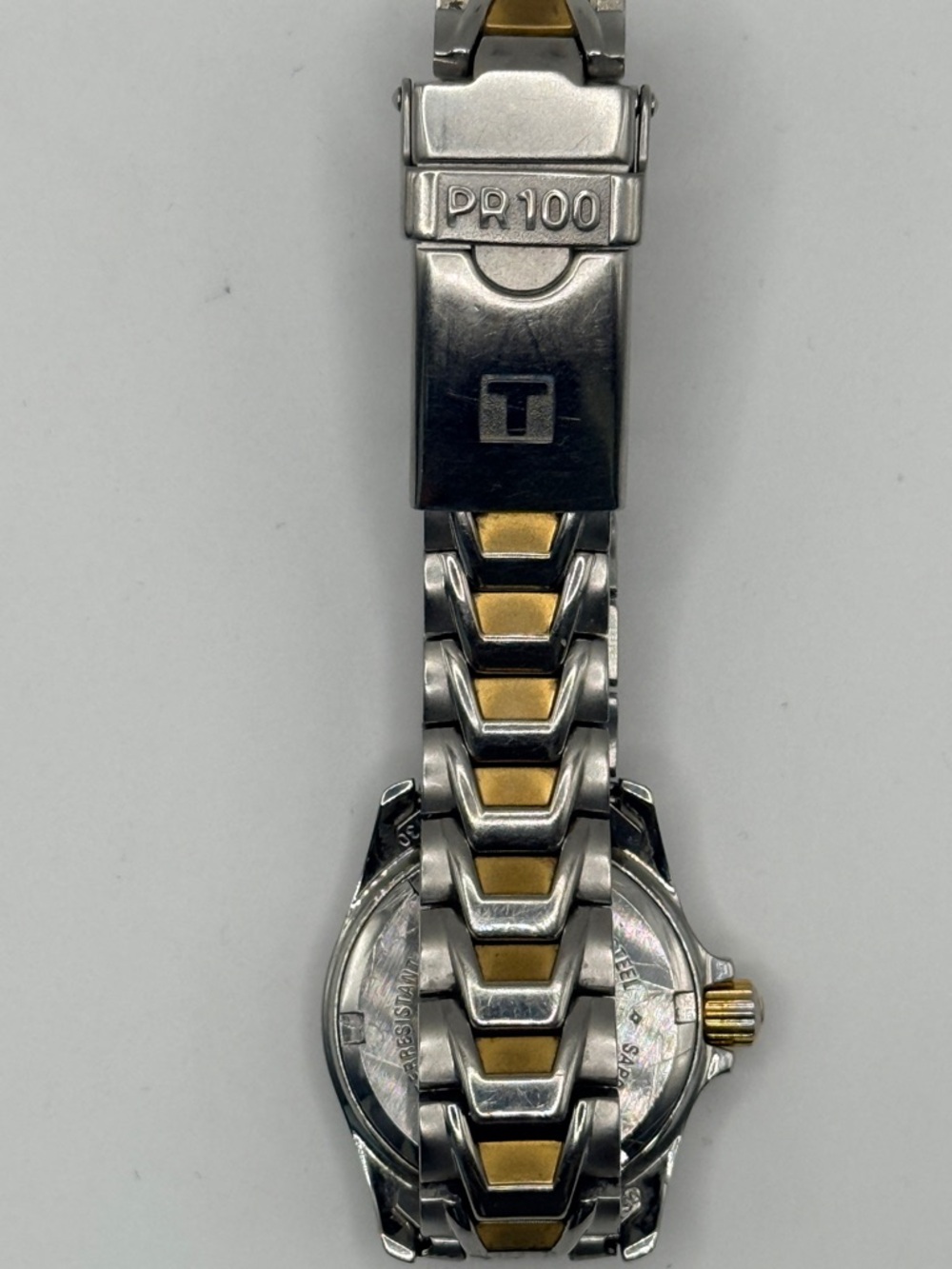 Vintage Tissot PR100 Swiss Two Tone Watch Roman Numeral Dial - Picture 4 of 7